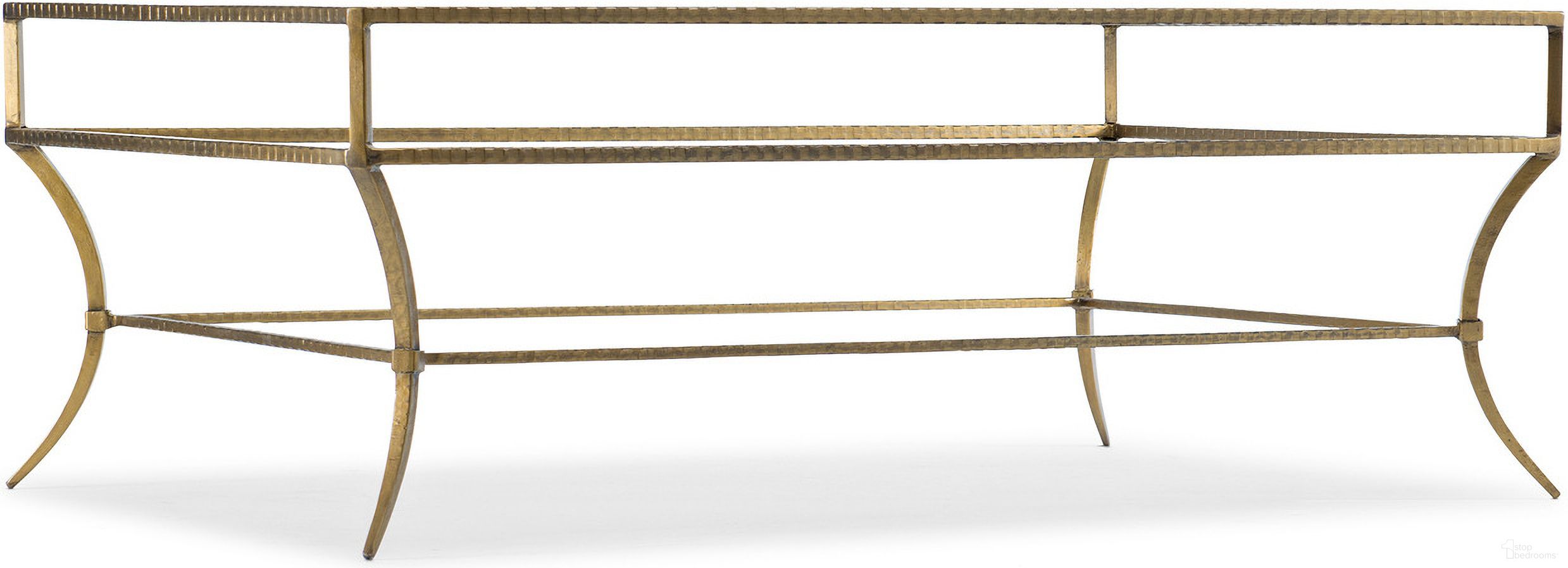 The appearance of Melange Laureng Cocktail Table designed by Hooker in the traditional interior design. This gold piece of furniture was selected by 1StopBedrooms from Melange Collection to add a touch of cosiness and style into your home. Sku: 5846-80110-15. Material: Iron.