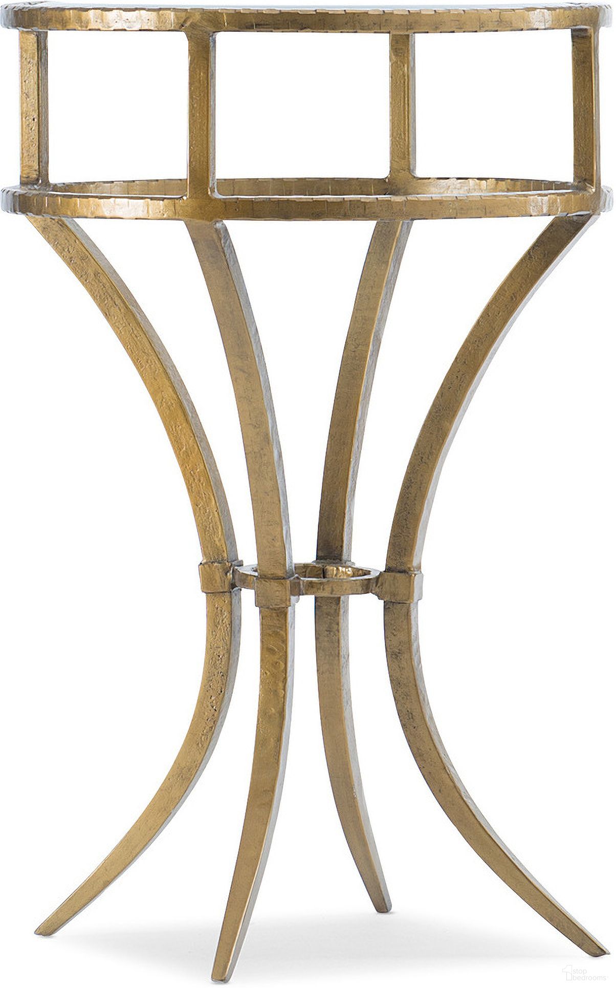 The appearance of Melange Laureng Martini Table designed by Hooker in the traditional interior design. This gold piece of furniture  was selected by 1StopBedrooms from Melange Collection to add a touch of cosiness and style into your home. Sku: 5846-80117-15. Material: Iron.