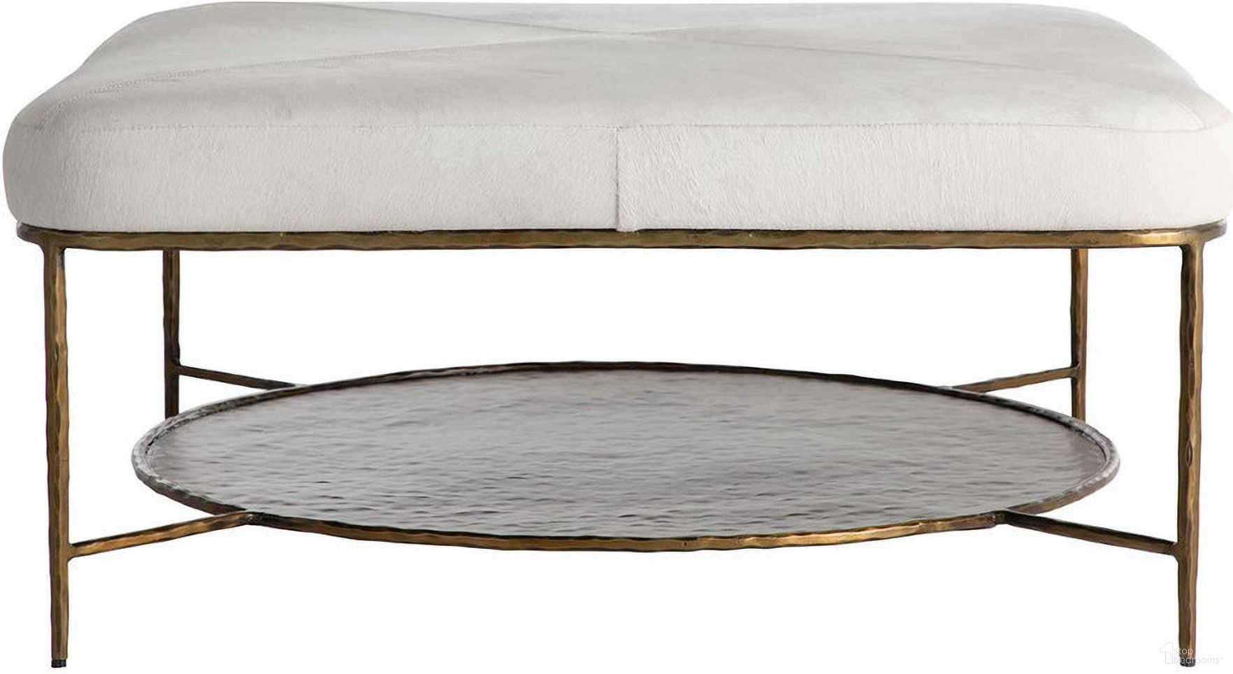 The appearance of Laurie Ottoman In Antique Aged Brass and Natural Ivory designed by Gabby in the transitional interior design. This antique aged brass/natural ivory piece of furniture was selected by 1StopBedrooms from Laurie Collection to add a touch of cosiness and style into your home. Sku: SCH-175123. Material: Iron.