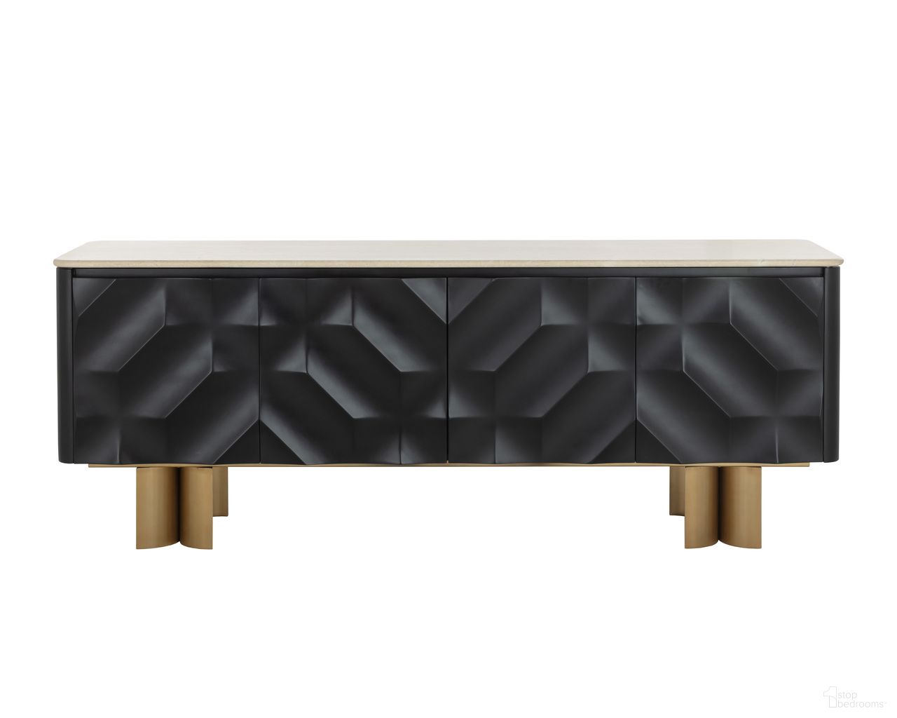 Lautrec Sideboard In Antique Brass and Cream