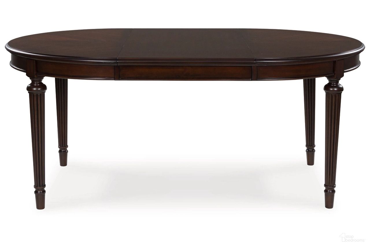 The appearance of Lavinton Dining Extension Table In Brown designed by Signature Design by Ashley in the traditional interior design. This brown piece of furniture was selected by 1StopBedrooms from Lavinton Collection to add a touch of cosiness and style into your home. Sku: D764-35. Table Base Style: Legs. Table Top Shape: Oval. Material: Wood. Size: 72" x 48".