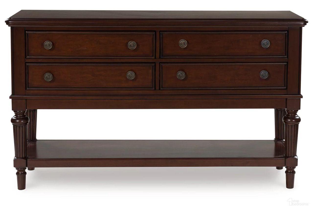 The appearance of Lavinton Dining Server In Brown designed by Signature Design by Ashley in the traditional interior design. This brown piece of furniture was selected by 1StopBedrooms from Lavinton Collection to add a touch of cosiness and style into your home. Sku: D764-60. Material: Wood.