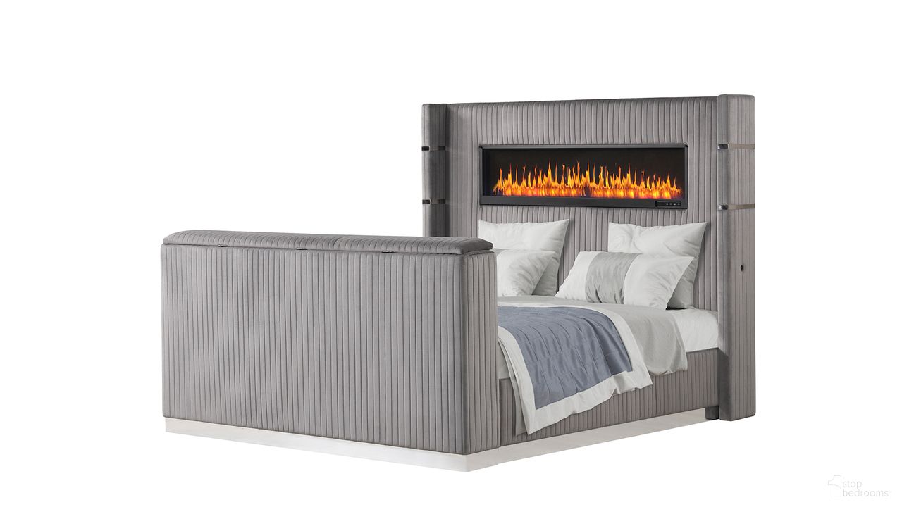 The appearance of Lavish Queen Upholstered Bed In Gray designed by Galaxy Home Furnishings in the modern / contemporary interior design. This gray piece of furniture was selected by 1StopBedrooms from Lavish Collection to add a touch of cosiness and style into your home. Sku: 601955555159-1;601955555159-2;601955555159-3. Bed Size: Queen. Material: Solid Wood. Bed Type: Upholstered Bed.