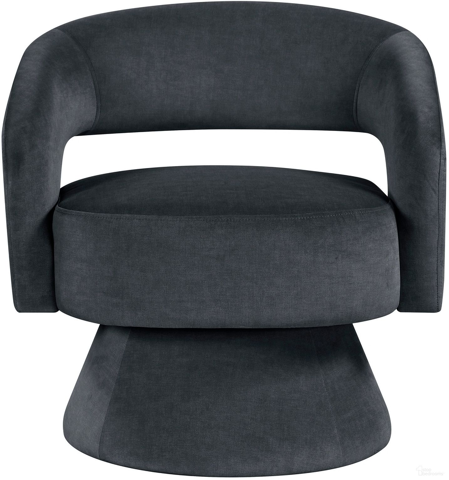 The appearance of Lavon Swivel Chair In Dark Gray designed by Homelegance in the modern / contemporary interior design. This dark gray piece of furniture was selected by 1StopBedrooms from Lavon Collection to add a touch of cosiness and style into your home. Sku: 1003DGY-1. Material: Velvet.