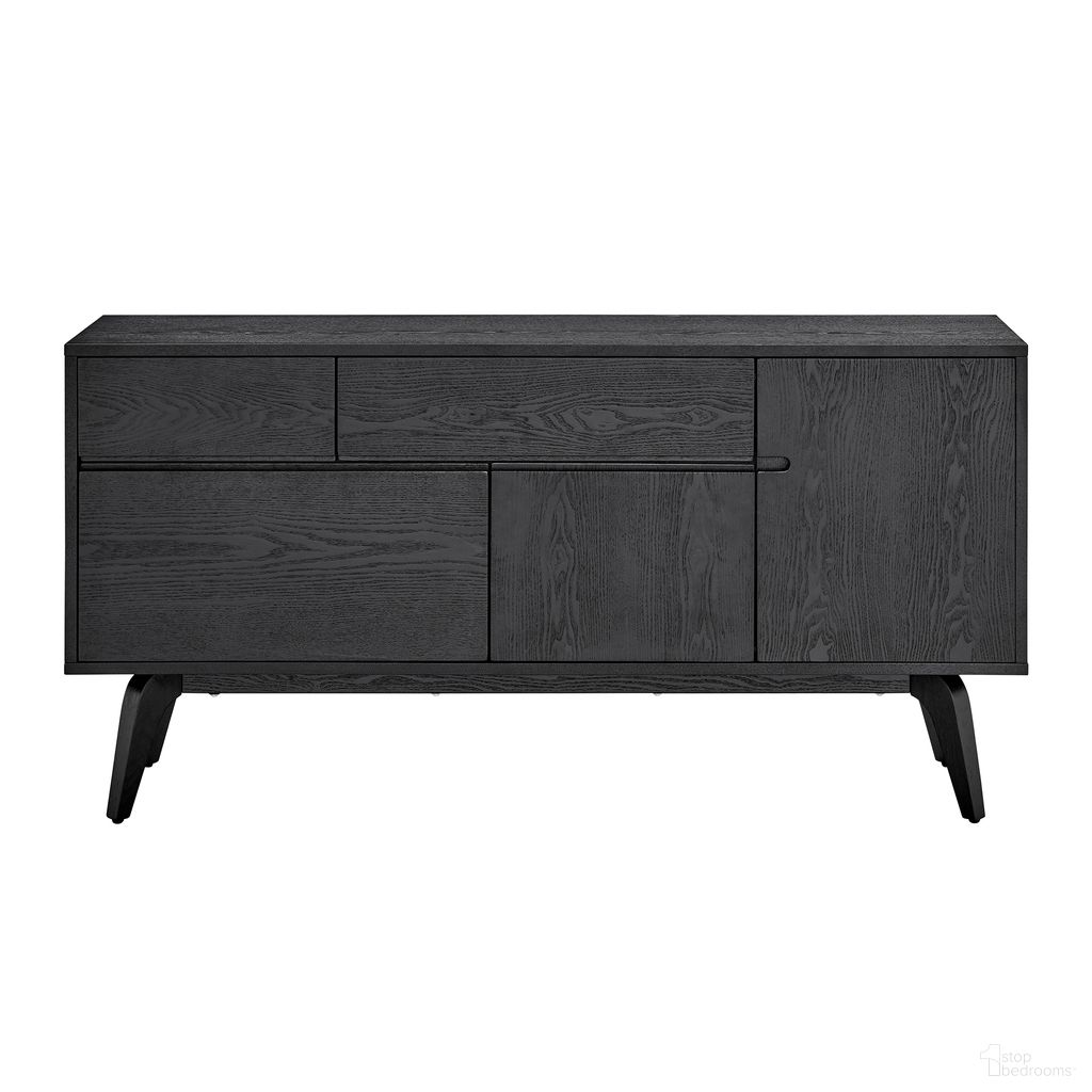 The appearance of Lawrence 59 Inch Sideboard In Matte Black designed by Euro Style in the traditional interior design. This matte black piece of furniture  was selected by 1StopBedrooms from Lawrence Collection to add a touch of cosiness and style into your home. Sku: 38936-BLK. Material: MDF.