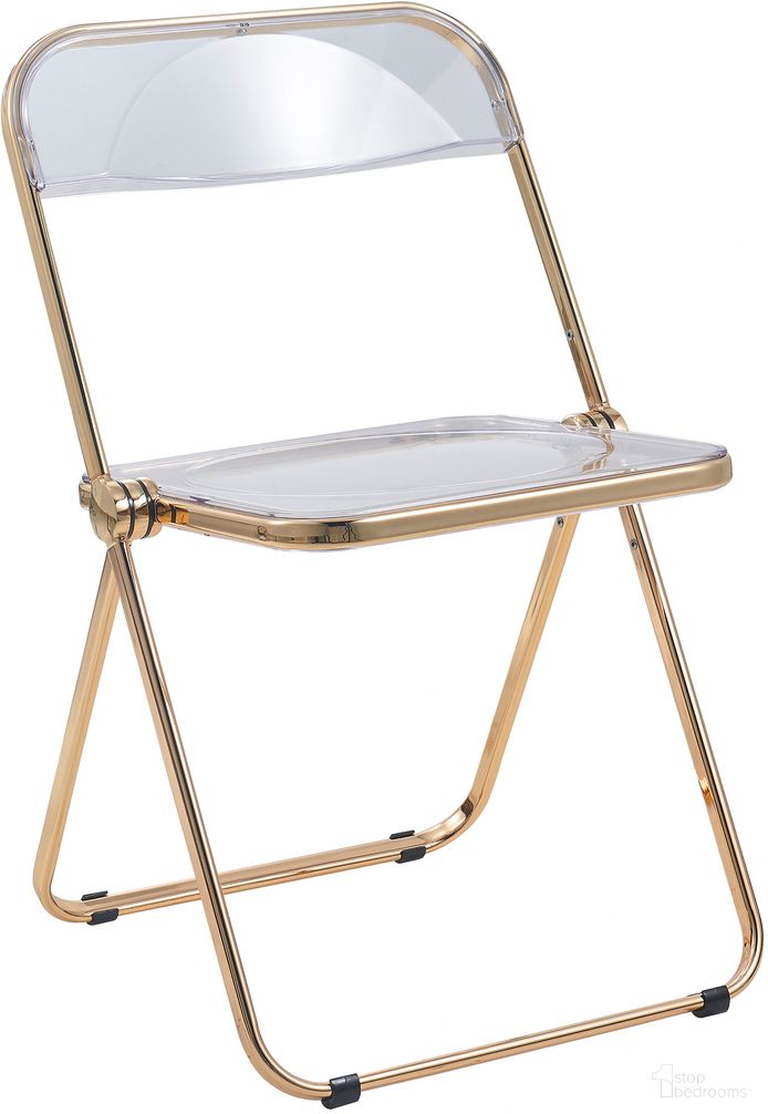 The appearance of Lawrence Acrylic Folding Chair In Clear designed by LeisureMod in the modern / contemporary interior design. This clear piece of furniture was selected by 1StopBedrooms from Lawrence Collection to add a touch of cosiness and style into your home. Sku: LFG19CL. Material: Acrylic. Chair Type: Side Chair.