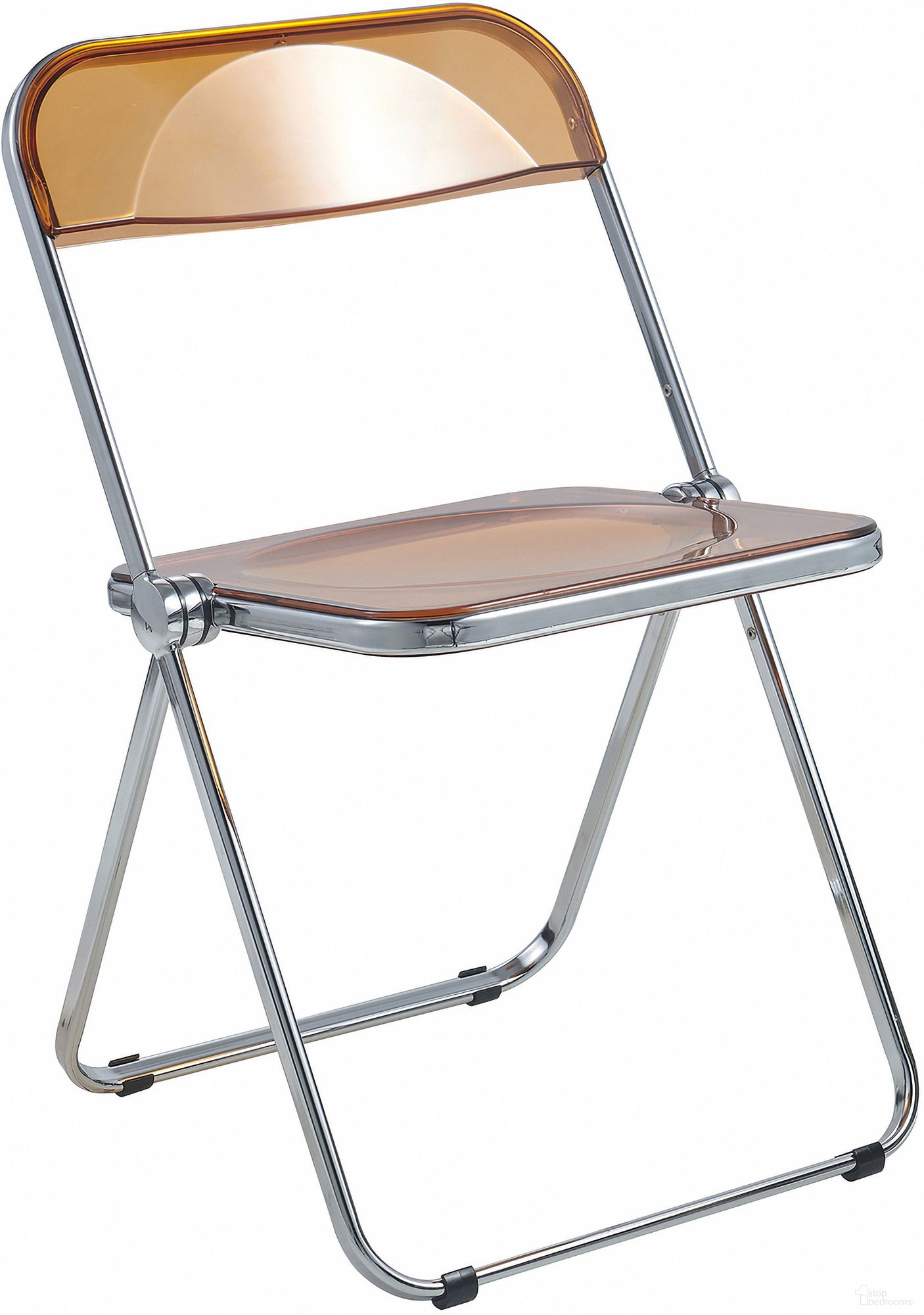 The appearance of Lawrence Acrylic Folding Chair In Tangerine designed by LeisureMod in the modern / contemporary interior design. This tangerine piece of furniture was selected by 1StopBedrooms from Lawrence Collection to add a touch of cosiness and style into your home. Sku: LF19OR. Material: Acrylic. Chair Type: Side Chair.