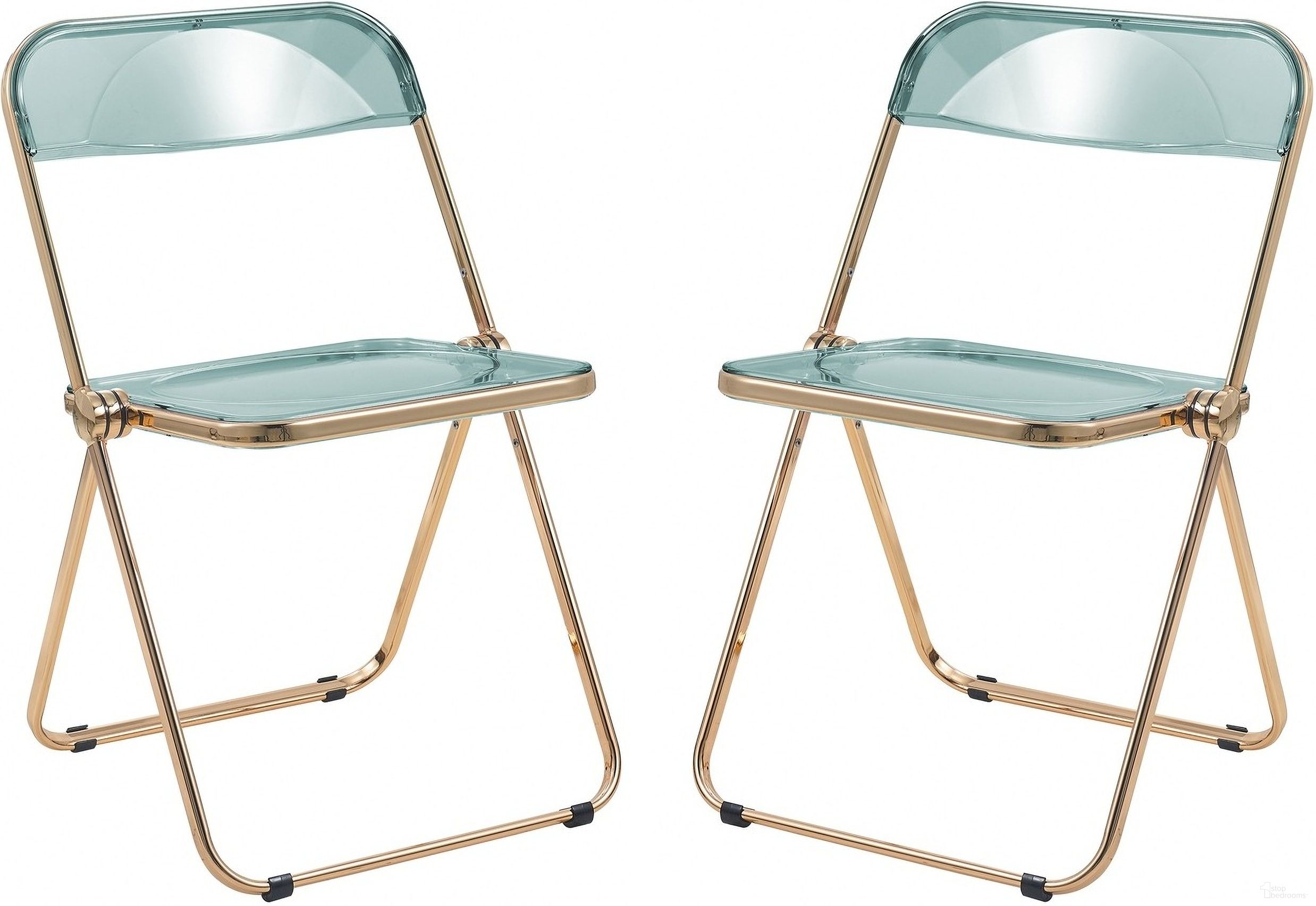 The appearance of Lawrence Acrylic Folding Chair Set of 2 In Jade Green designed by LeisureMod in the modern / contemporary interior design. This jade green piece of furniture was selected by 1StopBedrooms from Lawrence Collection to add a touch of cosiness and style into your home. Sku: LFG19G2. Material: Acrylic. Chair Type: Side Chair.