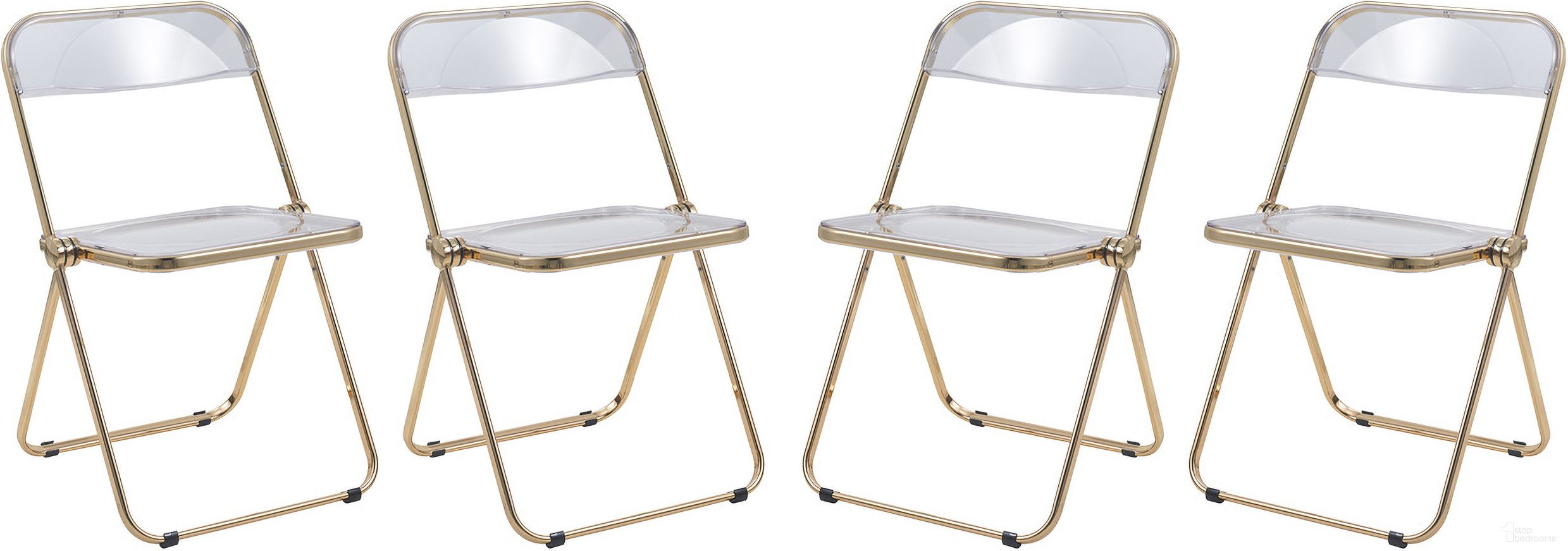 The appearance of Lawrence Acrylic Folding Chair Set of 4 In Clear designed by LeisureMod in the modern / contemporary interior design. This clear acrylic piece of furniture was selected by 1StopBedrooms from Lawrence Collection to add a touch of cosiness and style into your home. Sku: LFG19CL4. Material: Acrylic. Chair Type: Side Chair.