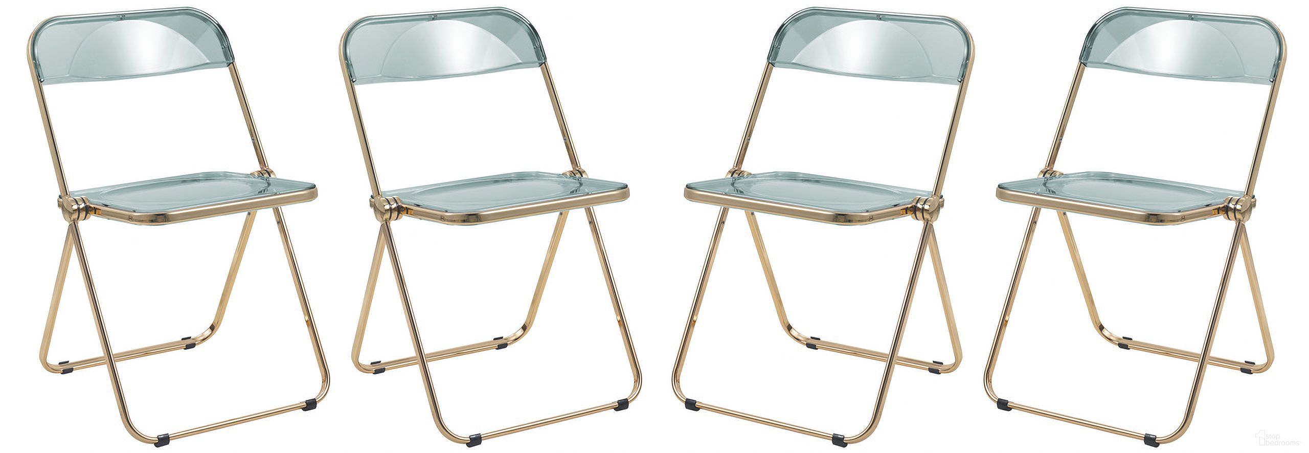 The appearance of Lawrence Acrylic Folding Chair Set of 4 In Jade Green designed by LeisureMod in the modern / contemporary interior design. This jade green piece of furniture was selected by 1StopBedrooms from Lawrence Collection to add a touch of cosiness and style into your home. Sku: LFG19G4. Material: Acrylic. Chair Type: Side Chair.