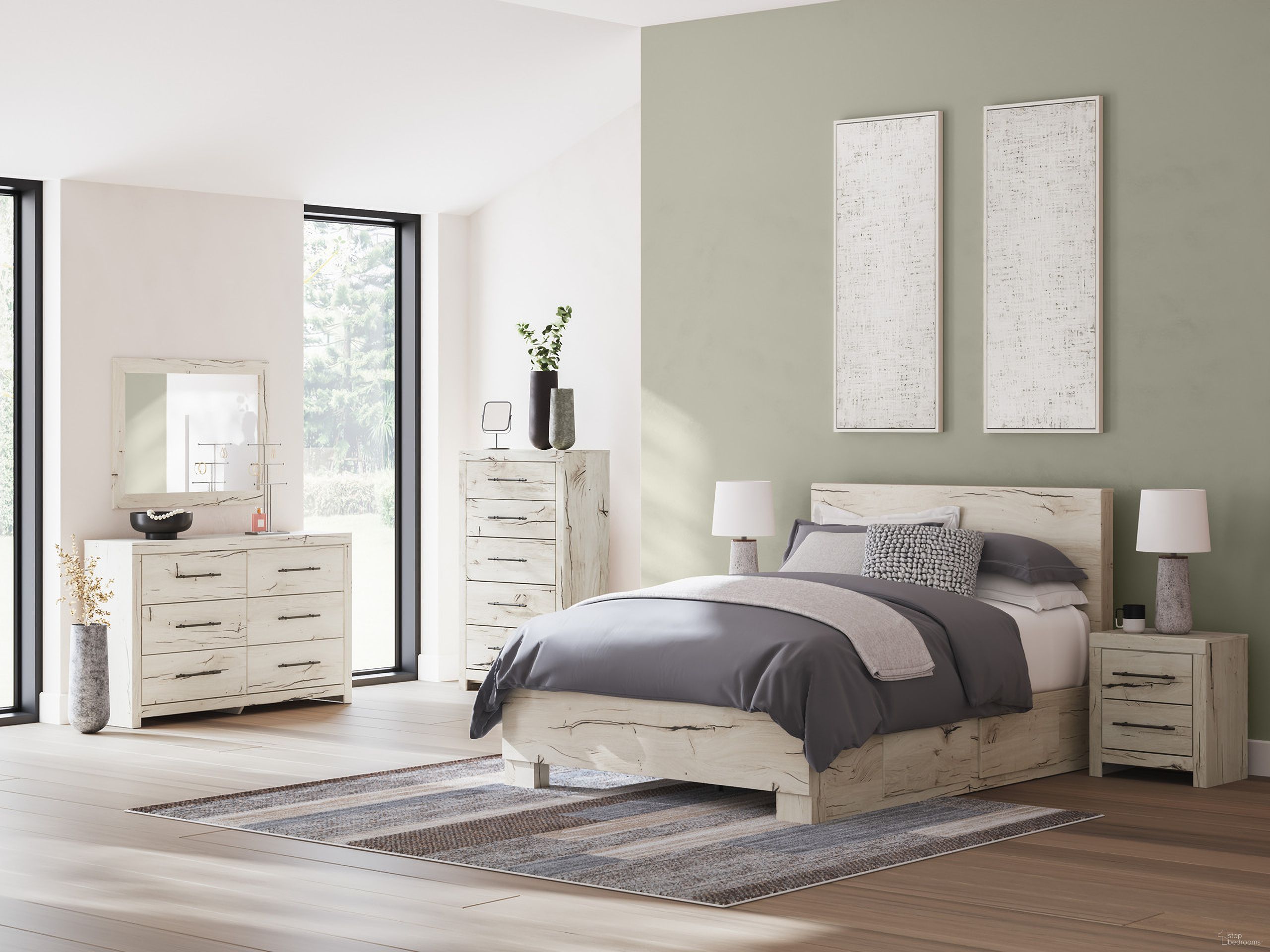 The appearance of Lawroy Bedroom Set In Light Natural designed by Signature Design by Ashley in the transitional interior design. This light natural piece of furniture  was selected by 1StopBedrooms from Lawroy Collection to add a touch of cosiness and style into your home. Sku: B100-13;B2310-54;B2310-57;B2310-60;B2310-95;B2310-92. Bed Type: Panel Bed. Material: Wood. Bed Size: Queen.