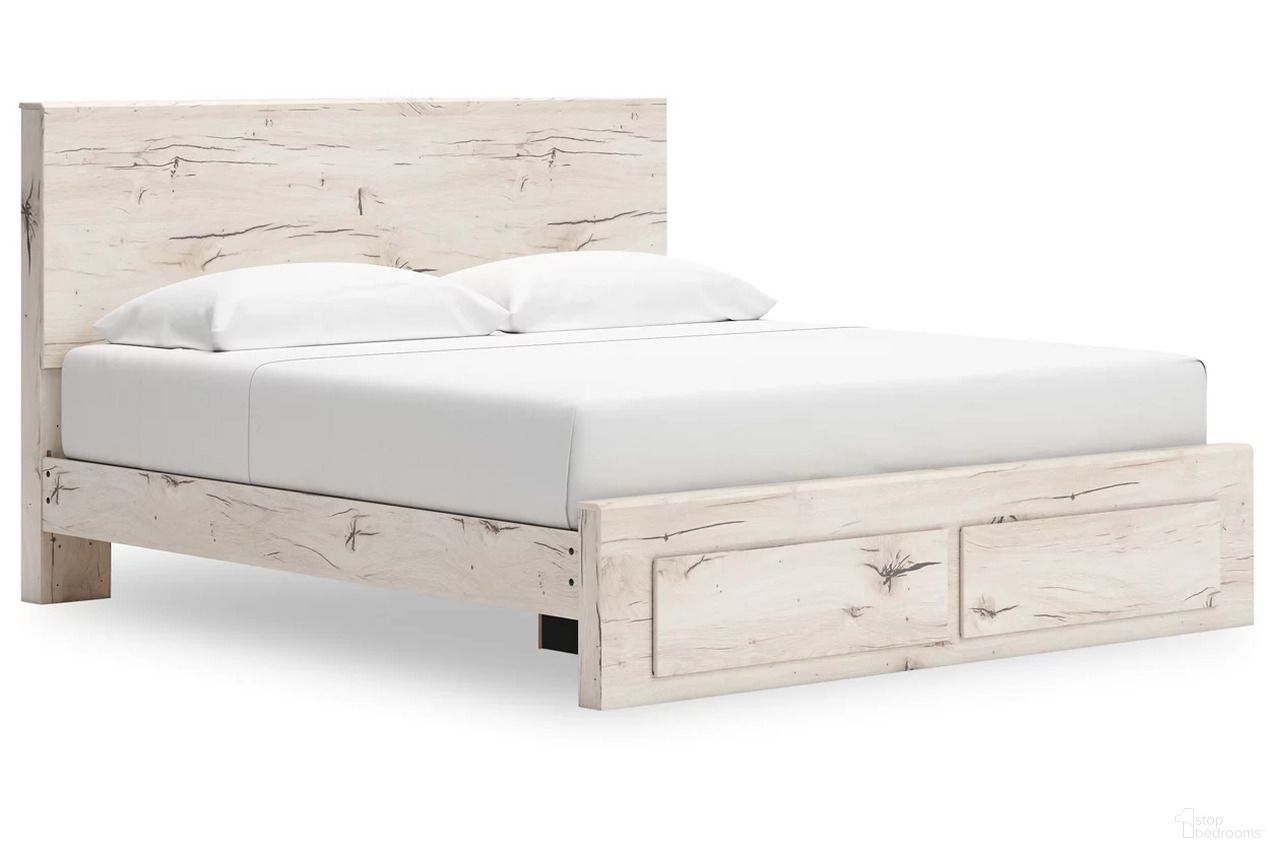 The appearance of Lawroy King Panel Storage Bed In Light Natural designed by Signature Design by Ashley in the transitional interior design. This light natural piece of furniture was selected by 1StopBedrooms from Lawroy Collection to add a touch of cosiness and style into your home. Sku: B100-14;B2310-56S;B2310-58;B2310-95. Bed Type: Storage Bed. Material: Wood. Bed Size: King.