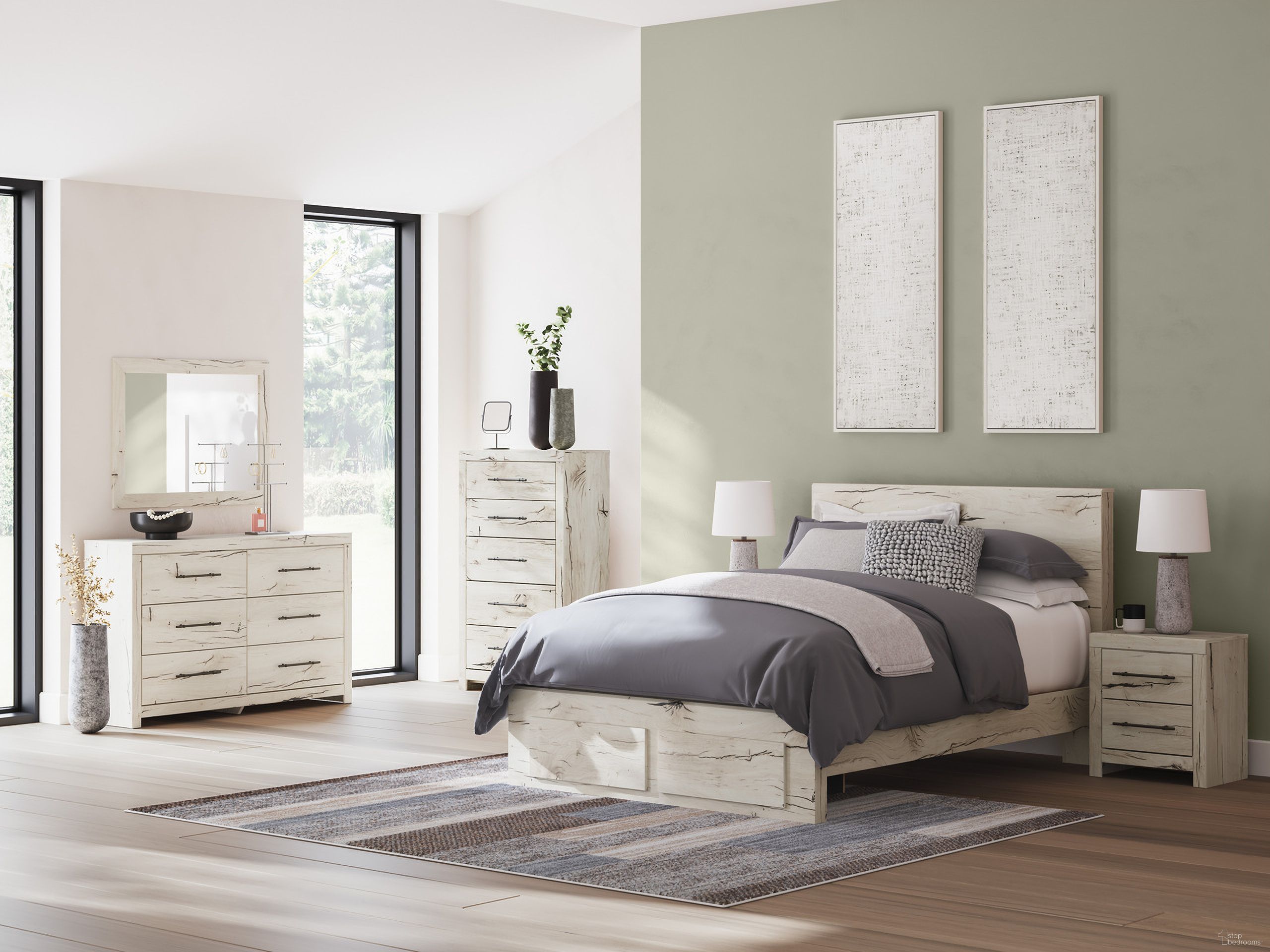 The appearance of Lawroy Storage Bedroom Set In Light Natural designed by Signature Design by Ashley in the transitional interior design. This light natural piece of furniture was selected by 1StopBedrooms from Lawroy Collection to add a touch of cosiness and style into your home. Sku: B100-13;B2310-54S;B2310-57;B2310-95;B2310-92. Bed Type: Storage Bed. Material: Wood. Bed Size: Queen.