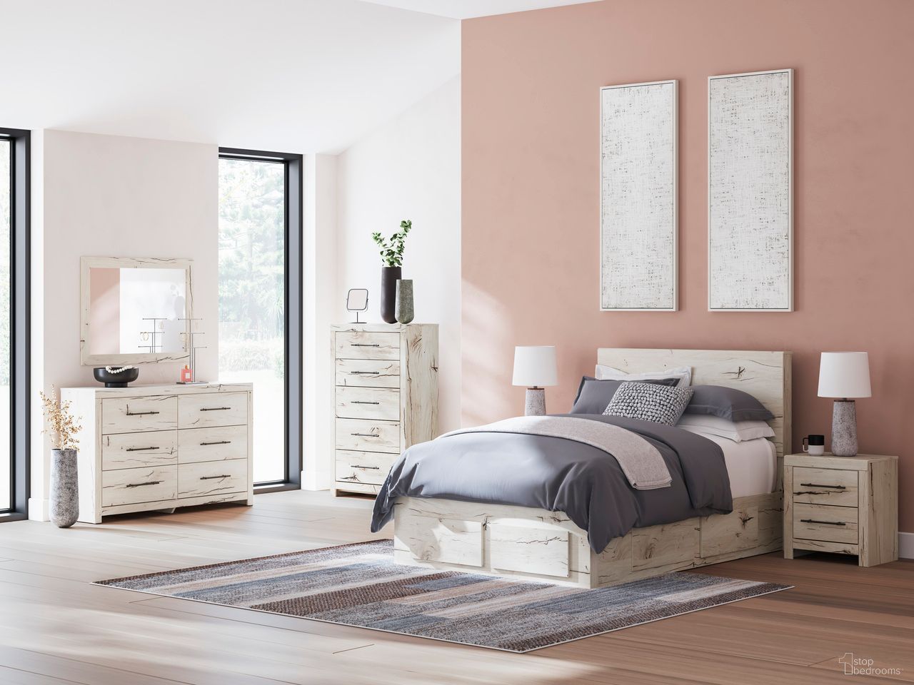 The appearance of Lawroy Youth Panel Storage Bedroom Set In Light Natural designed by Signature Design by Ashley in the transitional interior design. This light natural piece of furniture was selected by 1StopBedrooms from Lawroy Collection to add a touch of cosiness and style into your home. Sku: B100-12;B2310-50;B2310-50;B2310-84S;B2310-87;B2310-92. Bed Type: Storage Bed. Material: Wood. Bed Size: Full.