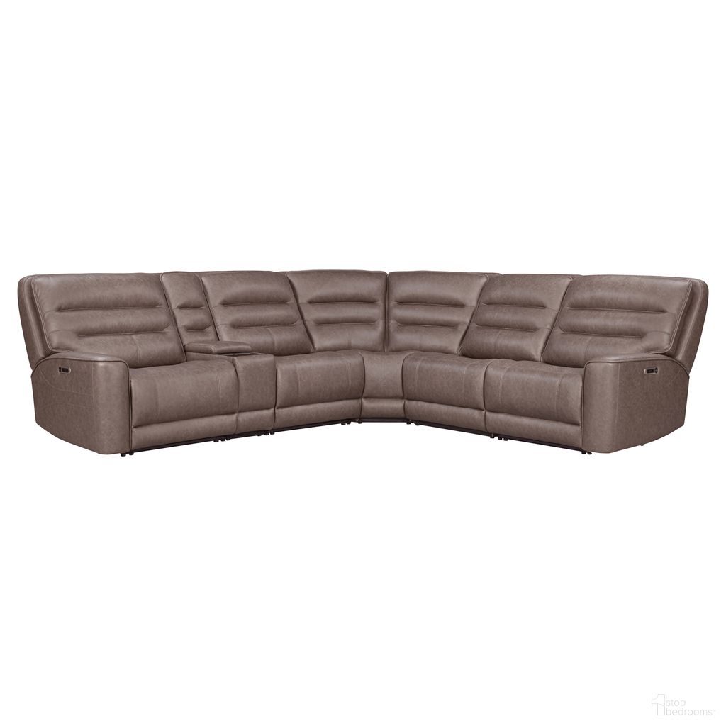 Lawson 6 Piece Modular Zero Gravity Power Reclining Sectional with Adjustable Headrests In Sydney Brunette