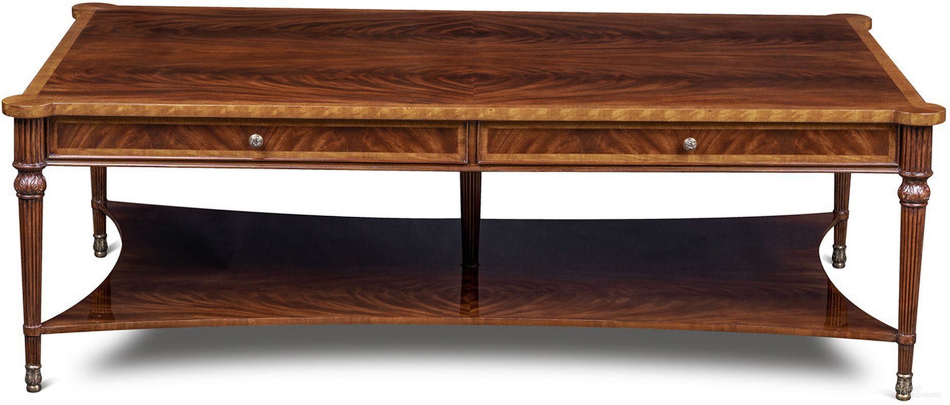 The appearance of Lawson Cocktail Table In Mahogany and Brass designed by Maitland-Smith in the glam interior design. This mahogany/brass piece of furniture was selected by 1StopBedrooms from Maitland Smith Collection to add a touch of cosiness and style into your home. Sku: 89-0604. Material: Mahogany.