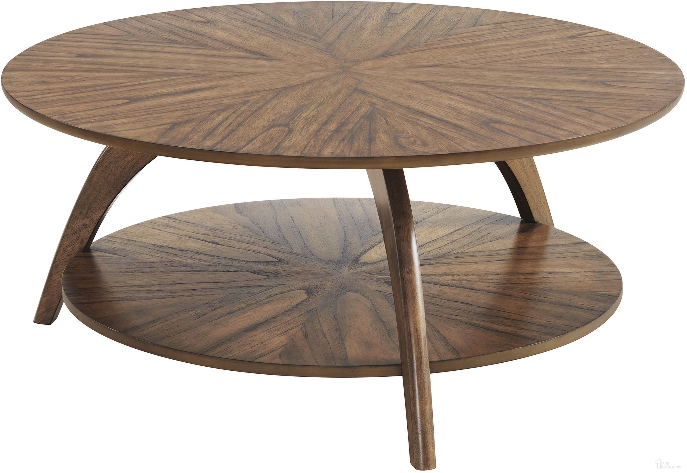 The appearance of Lax 36 Inch Round Coffee Table with Storage In Warm Nutmeg designed by Martin Svensson Home in the transitional interior design. This warm nutmeg piece of furniture  was selected by 1StopBedrooms from Lax Collection to add a touch of cosiness and style into your home. Sku: 8110324. Material: Rubberwood.