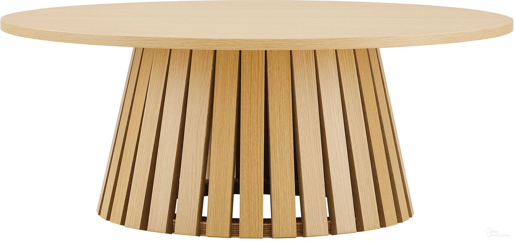 The appearance of Layla 35.4 Inch Coffee Table In Natural Oak designed by Manhattan Comfort in the modern / contemporary interior design. This natural oak piece of furniture  was selected by 1StopBedrooms from Layla Collection to add a touch of cosiness and style into your home. Sku: CT019-NA. Material: MDF.