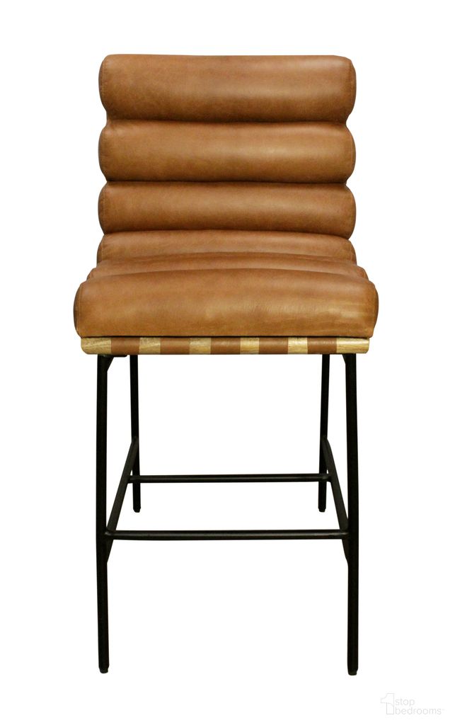 Layla Bar Stool In Tan Leather