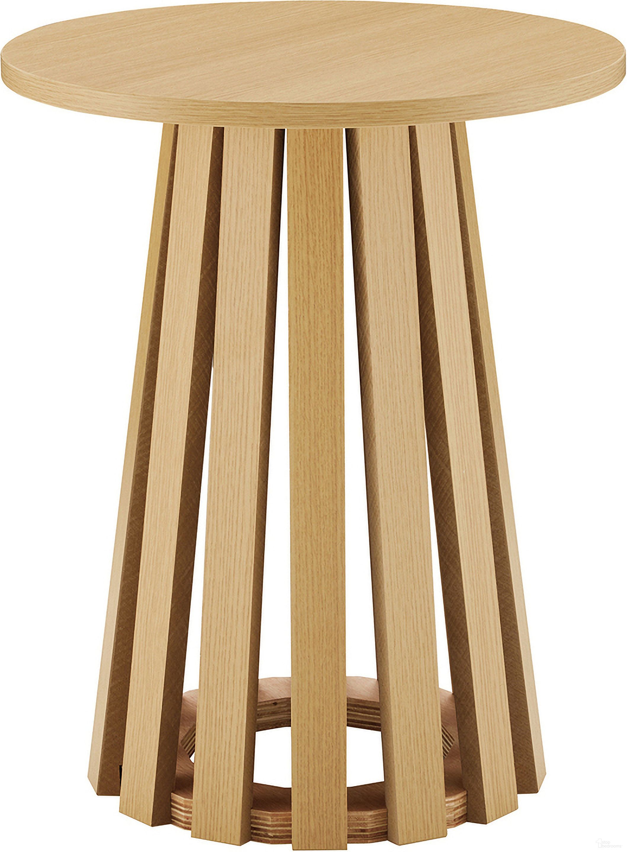 The appearance of Layla End Table In Natural Oak designed by Manhattan Comfort in the modern / contemporary interior design. This natural oak piece of furniture  was selected by 1StopBedrooms from Layla Collection to add a touch of cosiness and style into your home. Sku: ET012-NA. Material: MDF.