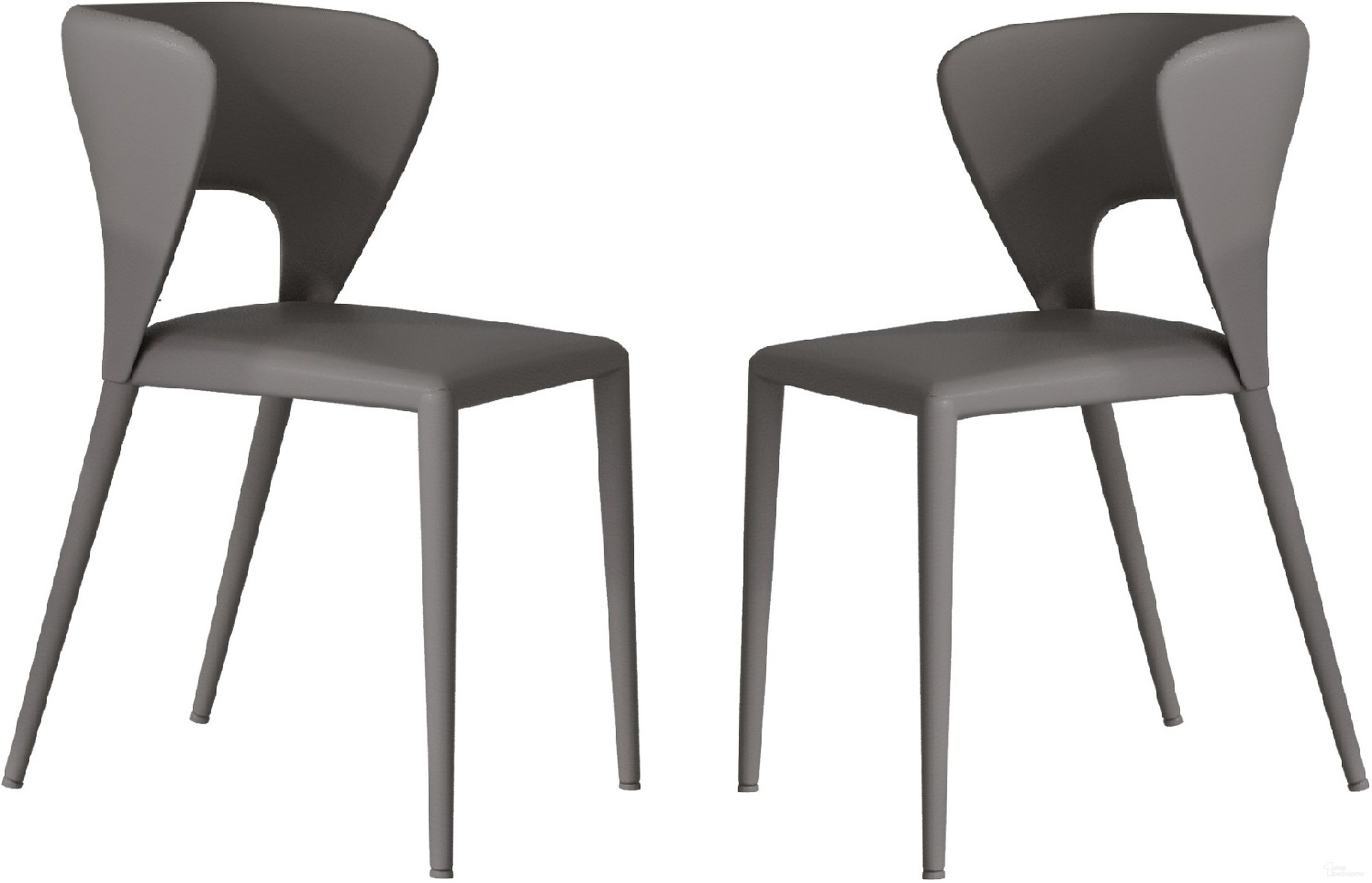 Layla PU Leather Dining Chair Set of 2 In Gray