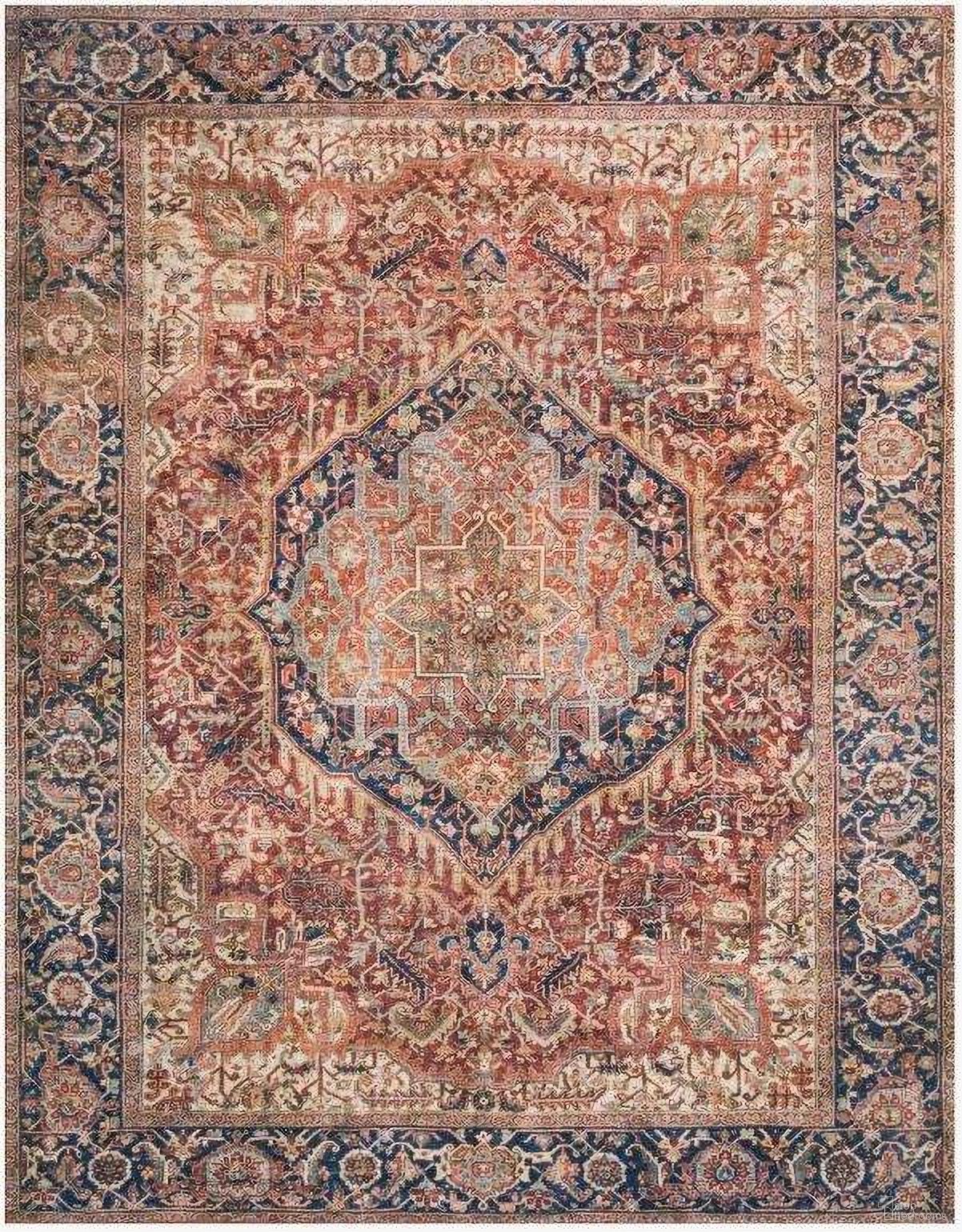 Layla Red/Navy 2'3" x 3'9" Rug