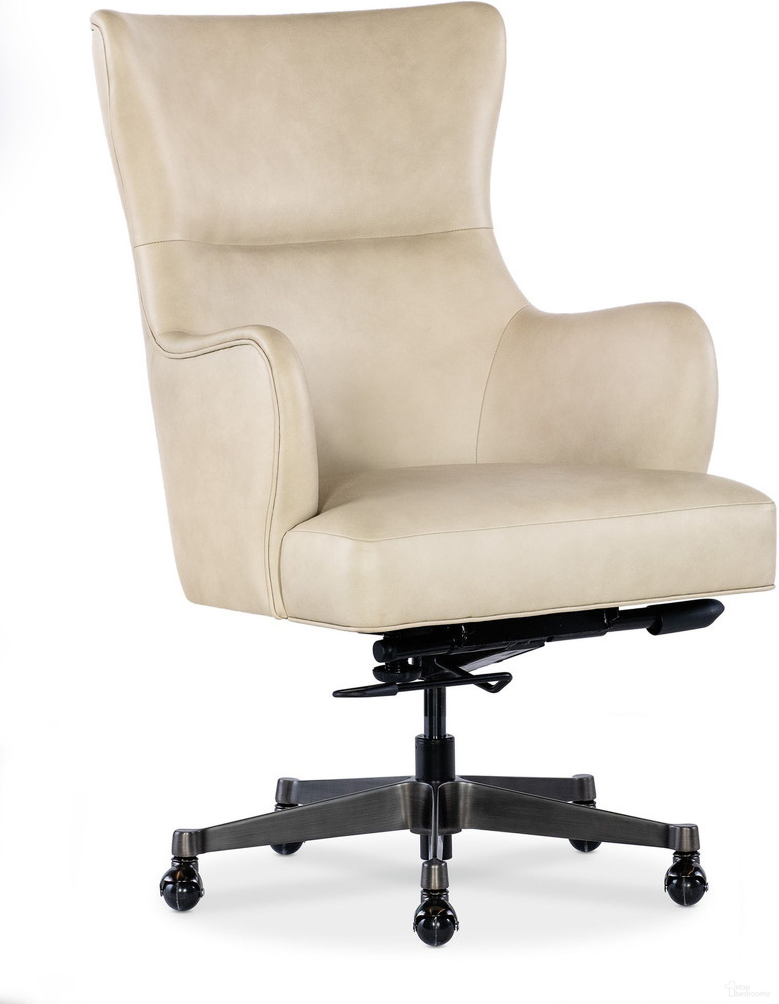 The appearance of Lazzaro Executive Tilt Swivel Chair In Beige designed by Hooker in the transitional interior design. This beige piece of furniture  was selected by 1StopBedrooms from EC Collection to add a touch of cosiness and style into your home. Sku: EC209-005. Material: Leather.