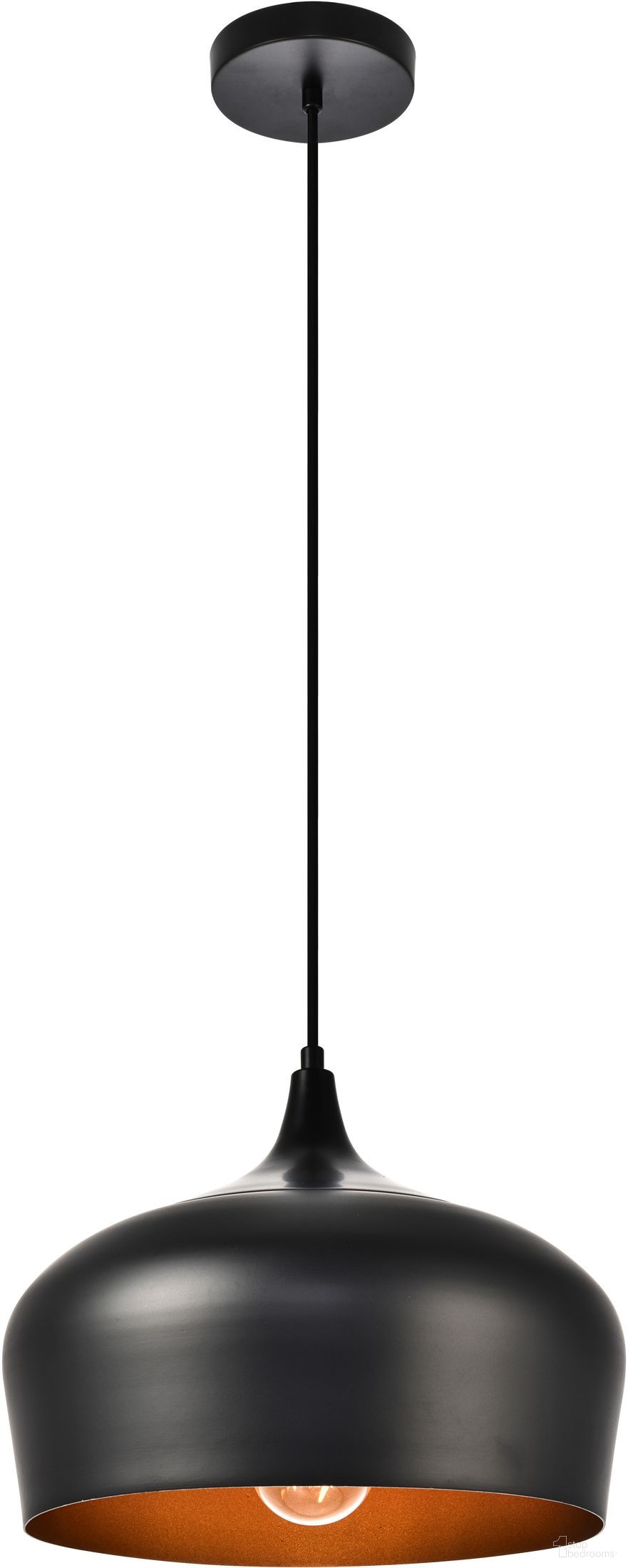 Nora 11.5" Black 1 Light Pendant