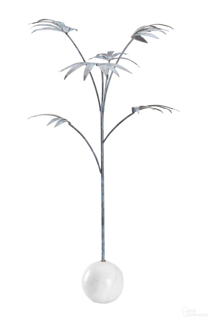 Leaf Sculpture - Patina Large In Blue