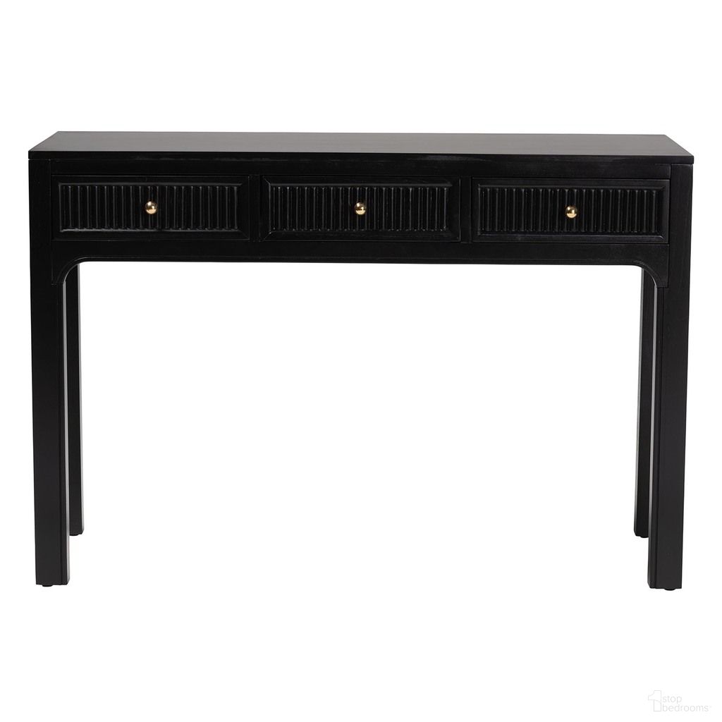 Leah 3-Drawer Console Table In Black