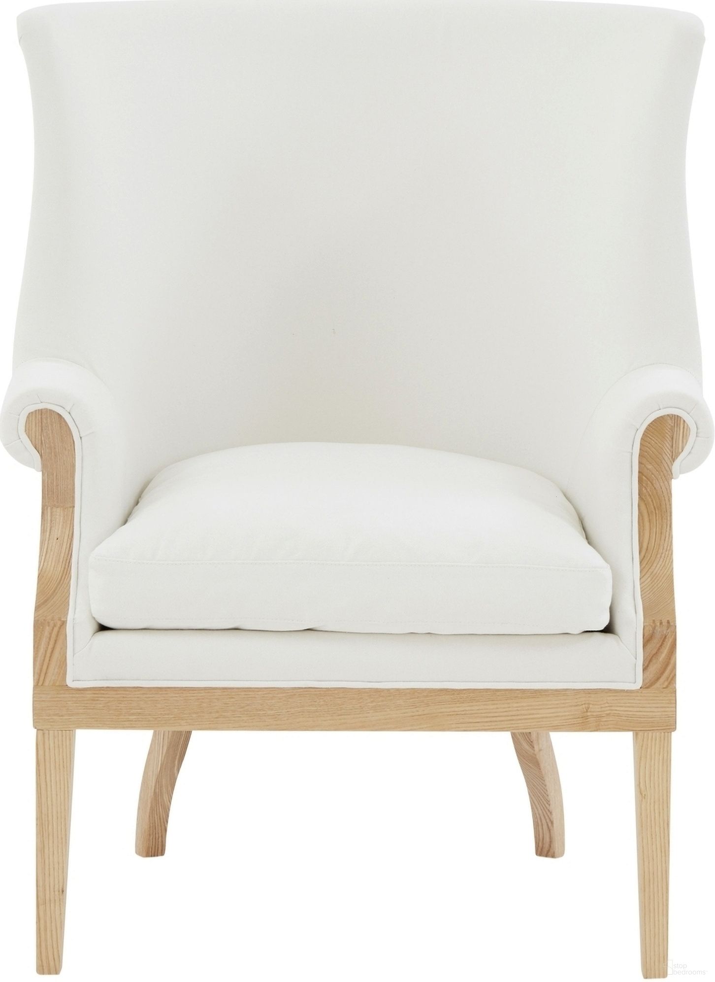 Leahbeth Wingback Accent Chair In White and Natural