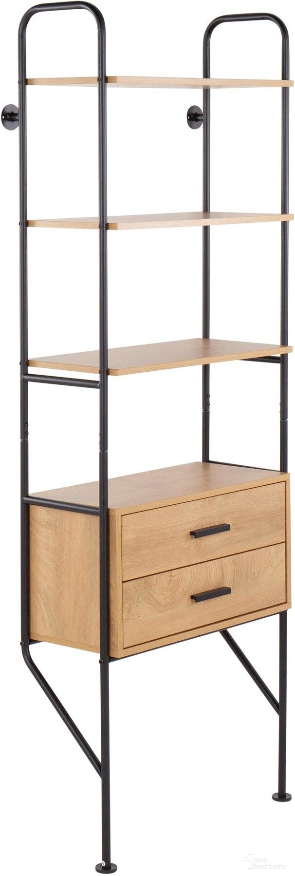 The appearance of Lean Bookcase in Black Metal and Brown Wood designed by Lumisource in the industrial interior design. This brown piece of furniture was selected by 1StopBedrooms from Lean Collection to add a touch of cosiness and style into your home. Sku: OBC-LEAN BKBN. Material: Wood.