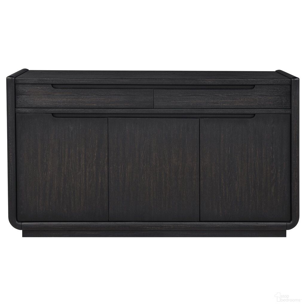 The appearance of Leandro 2-Drawer Dining Sideboard Server In Burnished Black designed by Coaster in the modern / contemporary interior design. This burnished black piece of furniture was selected by 1StopBedrooms from Leandro Collection to add a touch of cosiness and style into your home. Sku: 115395. Material: Hardwood.