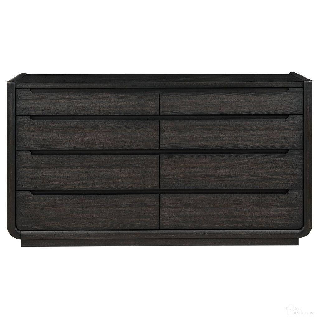 The appearance of Leandro 8-Drawer Bedroom Dresser Cabinet In Burnished Black designed by Coaster in the modern / contemporary interior design. This burnished black piece of furniture was selected by 1StopBedrooms from Leandro Collection to add a touch of cosiness and style into your home. Sku: 222493. Material: Rubberwood.