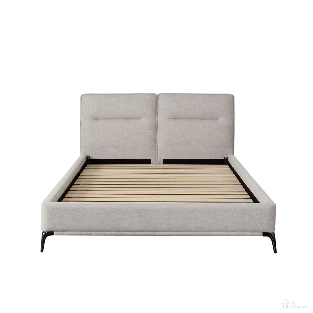 The appearance of Leandro Low Profile Queen Bed In Clarkson Sand Fabric with Black Metal Leg designed by Diamond Sofa in the modern / contemporary interior design. This mist sand piece of furniture was selected by 1StopBedrooms from Leandro Collection to add a touch of cosiness and style into your home. Sku: LEANDROSDQUHB;LEANDROSDQUFBSR. Material: Fabric. Bed Size: Queen. Bed Type: Upholstered Bed.
