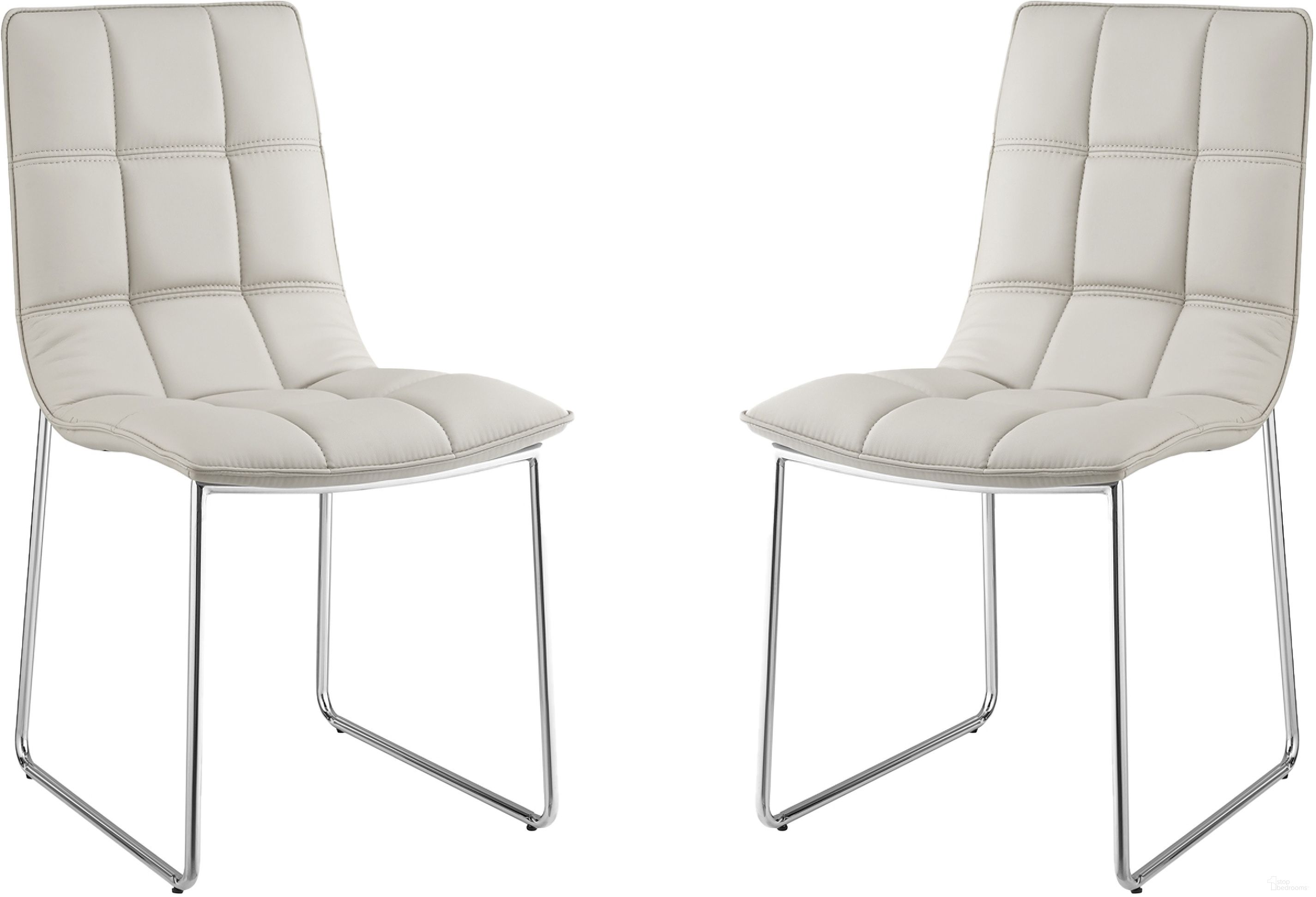 The appearance of Leandro PU Leather Dining Chair Set of 2 In Taupe designed by Casabianca Home in the modern / contemporary interior design. This taupe piece of furniture  was selected by 1StopBedrooms from Leandro Collection to add a touch of cosiness and style into your home. Sku: CB-870-SET2. Material: PU. Chair Type: Side Chair.
