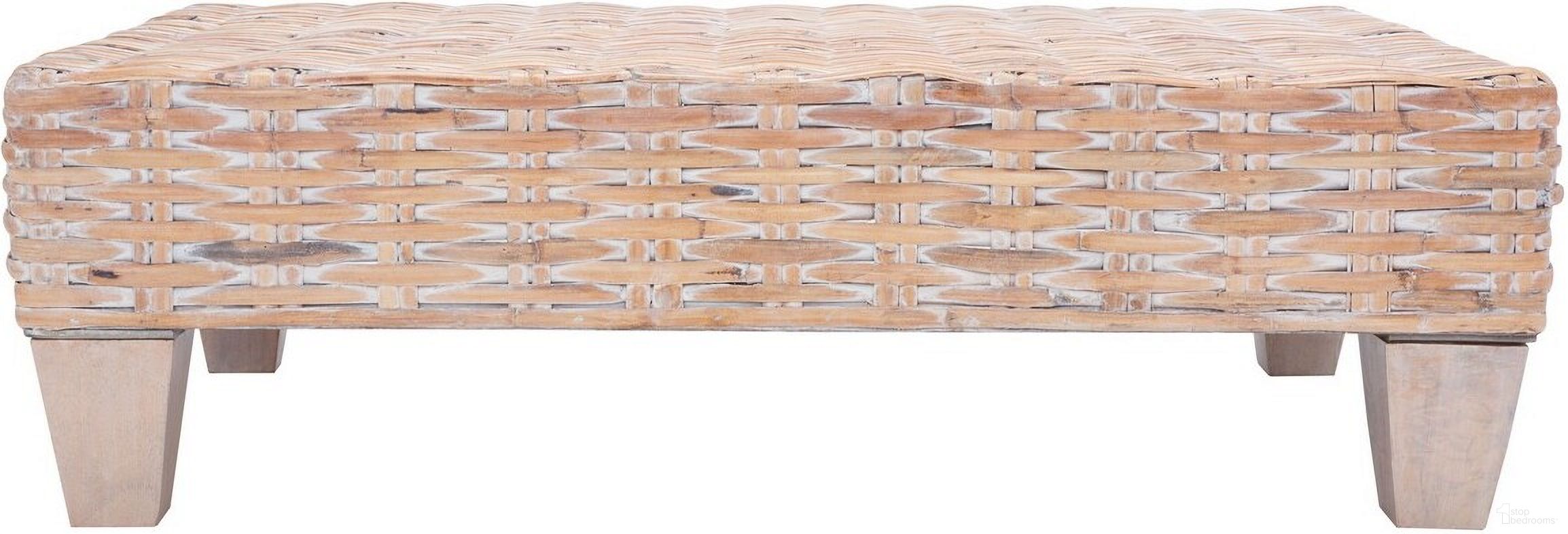 The appearance of Leary Coffee Table in White Wash designed by Safavieh in the traditional interior design. This white wash piece of furniture was selected by 1StopBedrooms from Leary Collection to add a touch of cosiness and style into your home. Sku: FOX6528D. Material: Rattan.