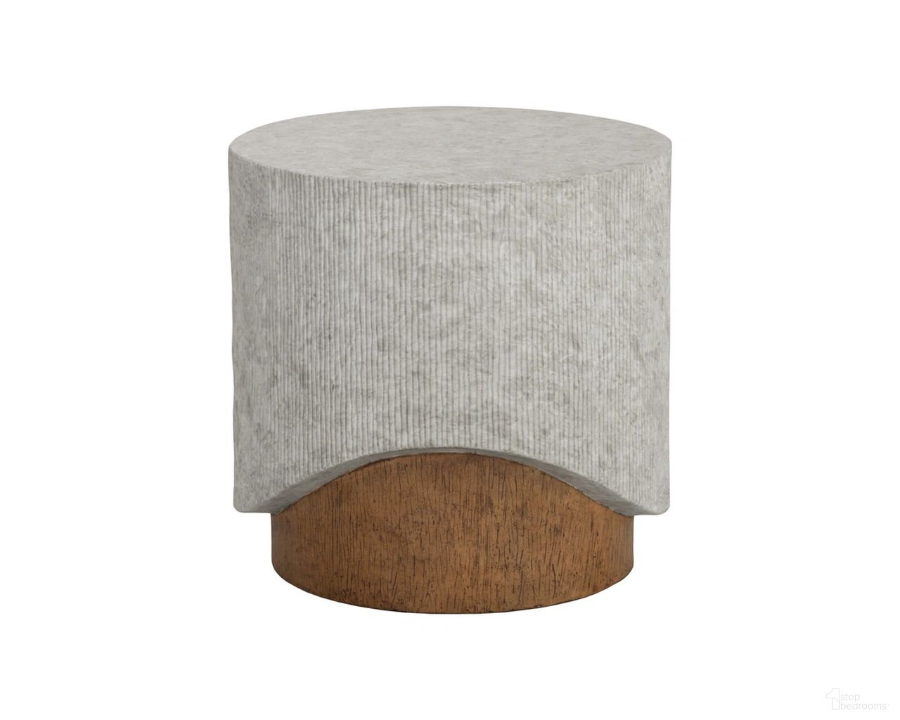 Leda End Table In Warm Grey and Warm Brown