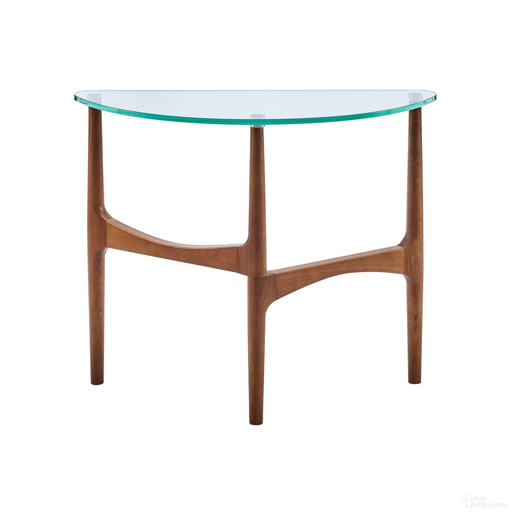 The appearance of Ledell 39 Inch Console Table In Clear and Walnut designed by Euro Style in the modern / contemporary interior design. This clear/walnut piece of furniture  was selected by 1StopBedrooms from Ledell Collection to add a touch of cosiness and style into your home. Sku: 38961CLR-A;38961CLR-B. Material: Glass.