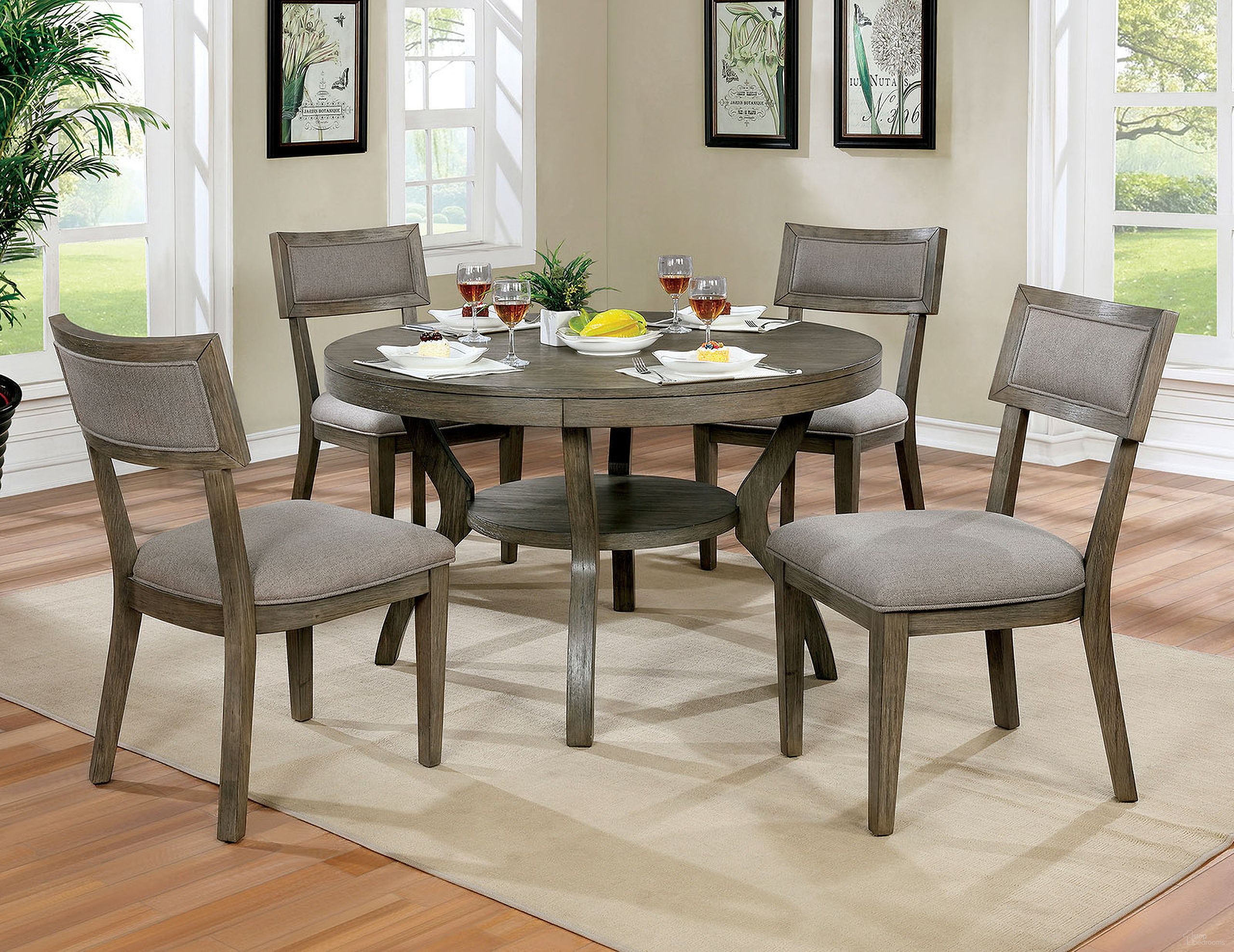 Leeds Round Dining Table In Gray