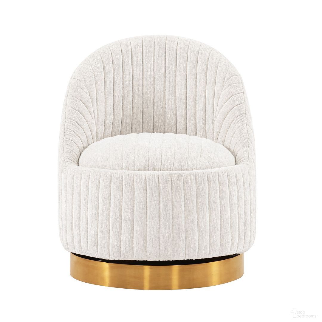 Leela Swivel Accent Chair In Cream