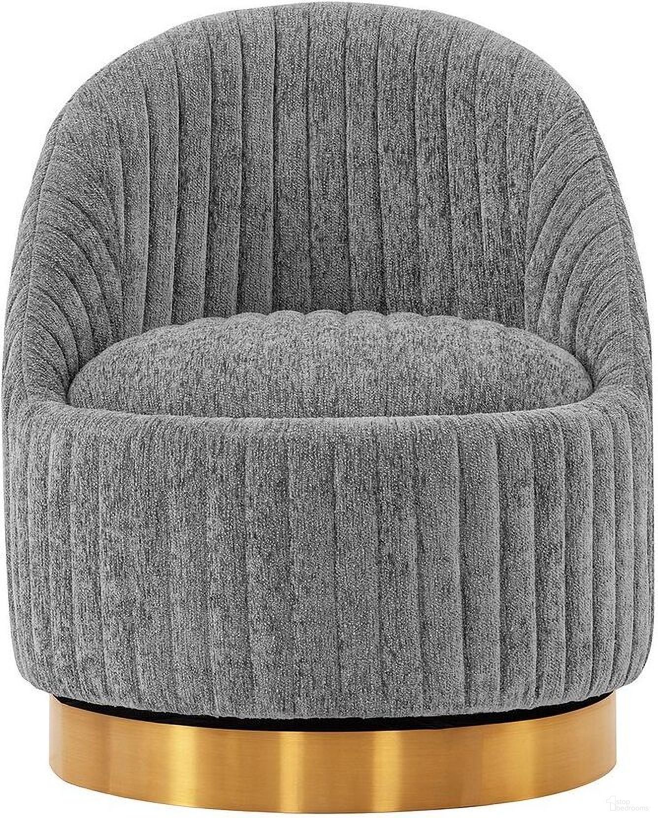 The appearance of Leela Swivel Accent Chair In Grey designed by Manhattan Comfort in the modern / contemporary interior design. This grey piece of furniture  was selected by 1StopBedrooms from Leela Collection to add a touch of cosiness and style into your home. Sku: AC058-GY. Material: Wood.