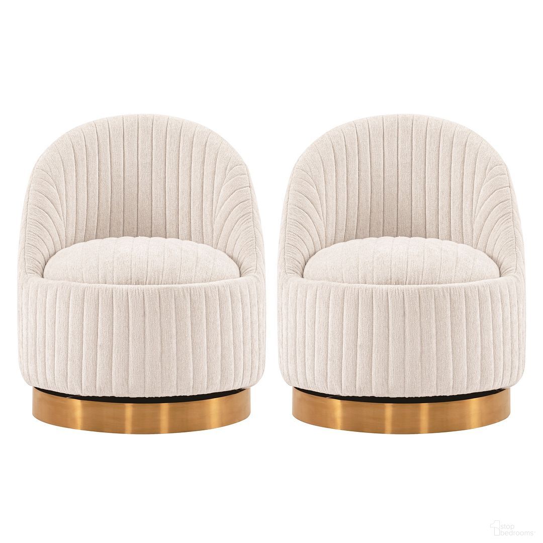 Leela Swivel Accent Chair Set of 2 In Cream