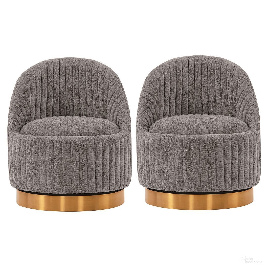 The appearance of Leela Swivel Accent Chair Set of 2 In Grey designed by Manhattan Comfort in the modern / contemporary interior design. This grey piece of furniture  was selected by 1StopBedrooms from Leela Collection to add a touch of cosiness and style into your home. Sku: AC058-GY;AC058-GY. Material: Wood.