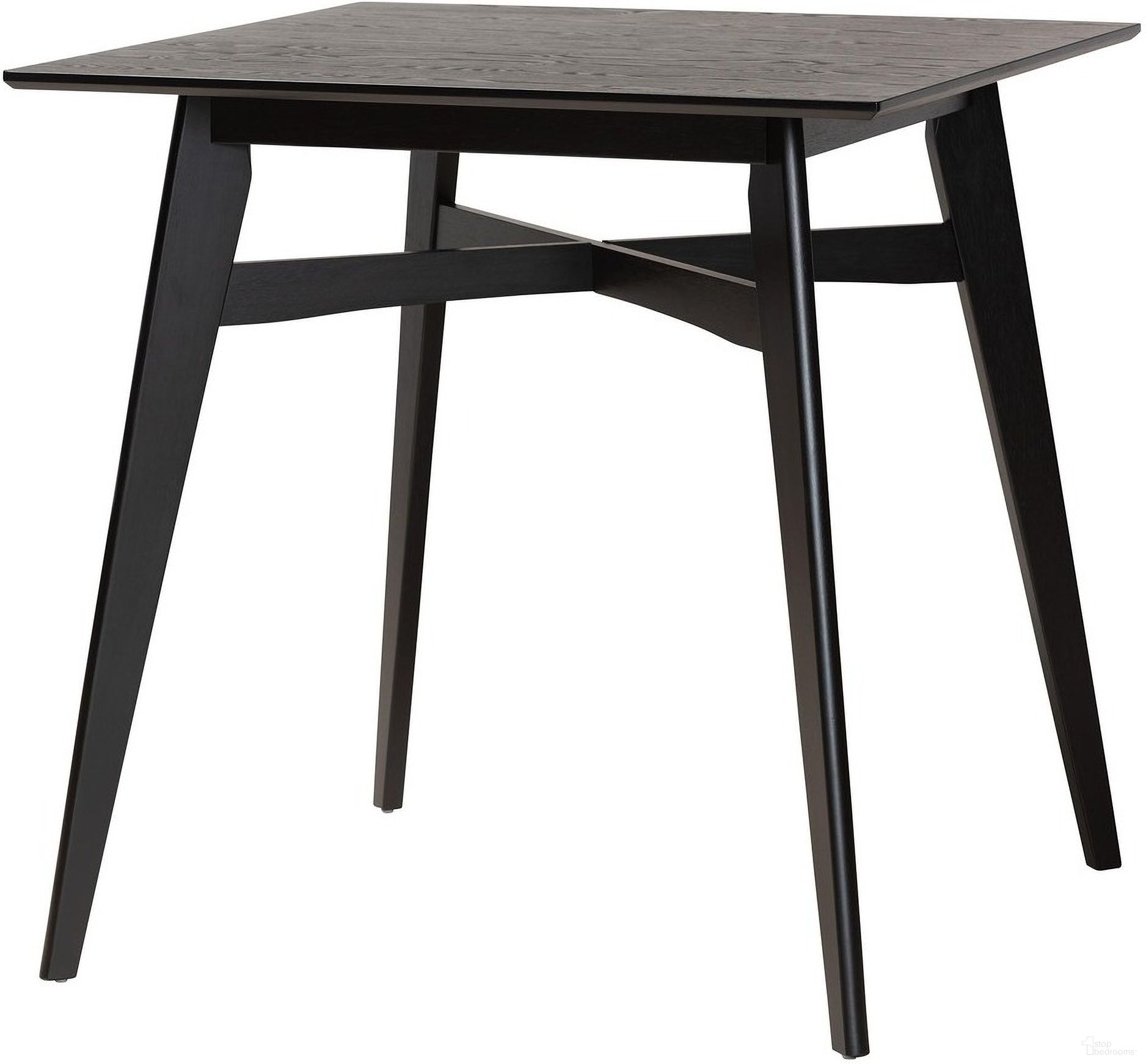 The appearance of Leena Wood Counter Height Pub Table In Black designed by Baxton Studio in the transitional interior design. This black piece of furniture was selected by 1StopBedrooms from Leena Collection to add a touch of cosiness and style into your home. Sku: Leena-Black-PT. Table Top Shape: Square. Material: Rubberwood.