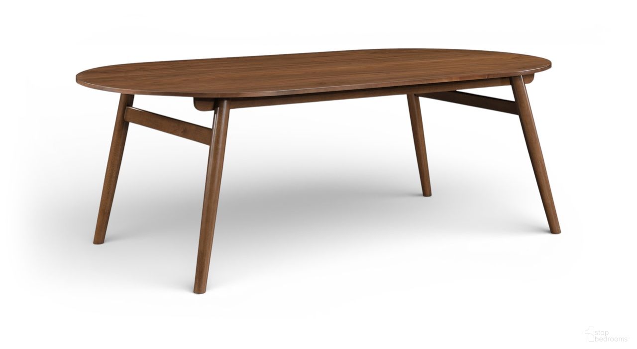 The appearance of Leesa 86.75 Inch Solid Wood and Walnut Veneer Dining Table In Brown designed by Meridian in the transitional interior design. This brown piece of furniture was selected by 1StopBedrooms from Leesa Collection to add a touch of cosiness and style into your home. Sku: 88034-DT86. Table Base Style: Legs. Table Top Shape: Oval. Material: Rubberwood. Size: 43" x 86".