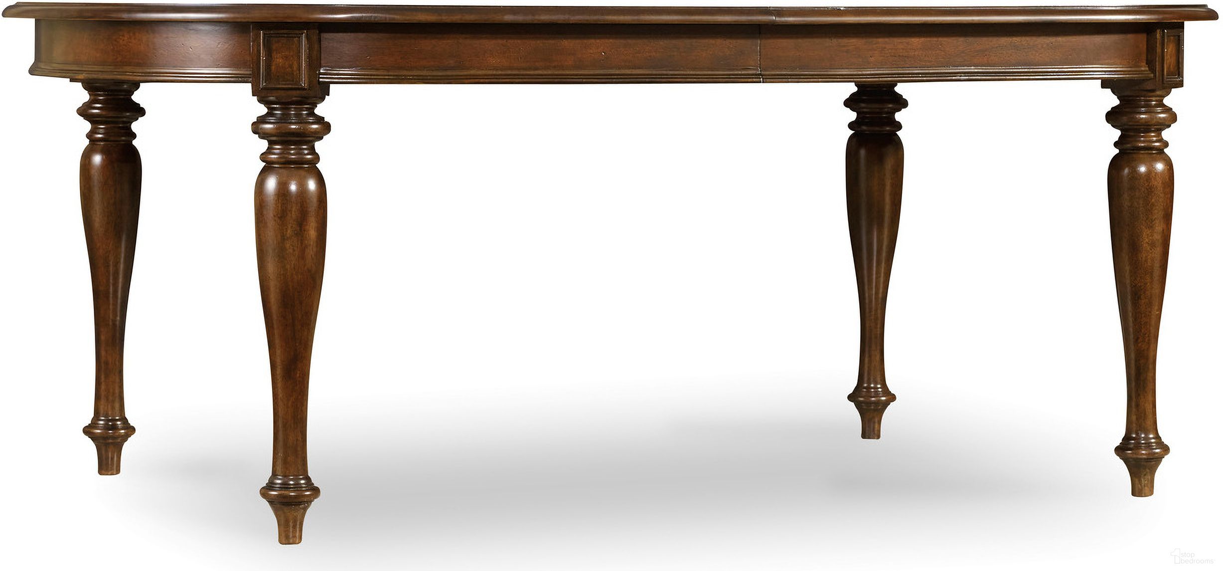 The appearance of Leesburg Dark Wood Rectangular Extendable Leg Table designed by Hooker in the traditional interior design. This dark wood piece of furniture was selected by 1StopBedrooms from Leesburg Collection to add a touch of cosiness and style into your home. Sku: 5381-75200. Table Base Style: Legs. Table Top Shape: Rectangular. Size: 76". Material: Mahogany.