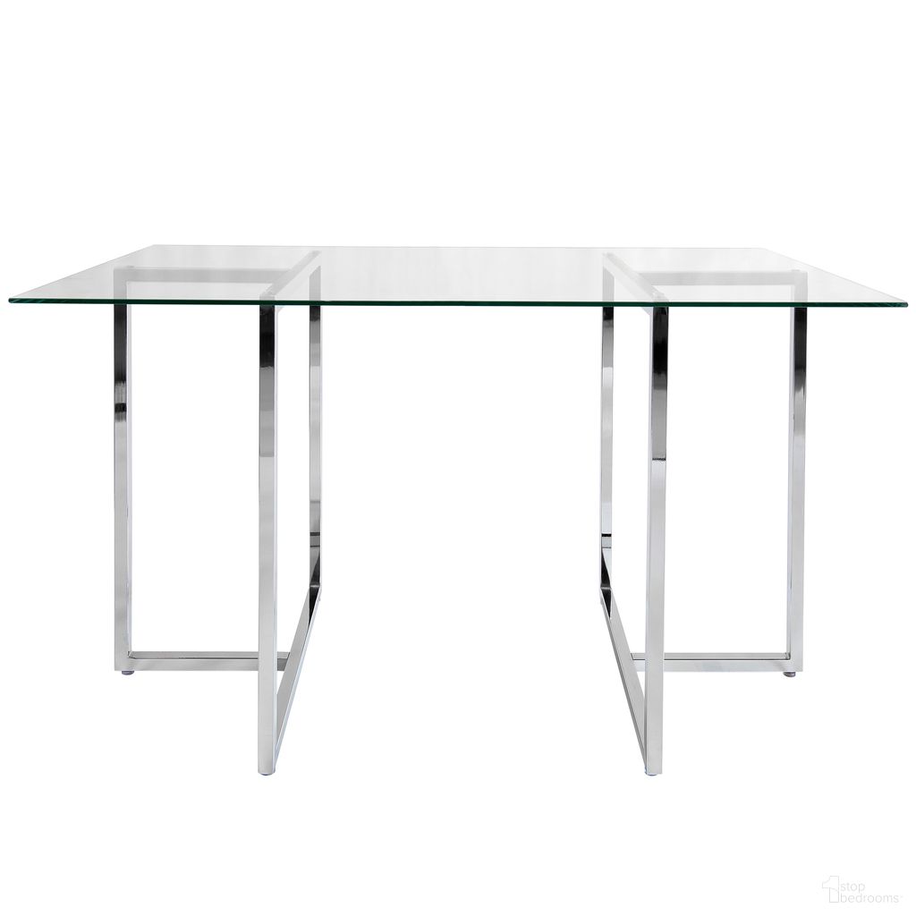 Legend 66x36 Rectangular Table In Clear and Chrome
