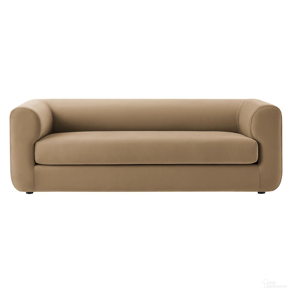 The appearance of Leif 89 Inch Performance Velvet Upholstered Sofa In Taupe designed by Modway in the modern / contemporary interior design. This taupe piece of furniture was selected by 1StopBedrooms from Leif Collection to add a touch of cosiness and style into your home. Sku: EEI-7281-TAU. Material: Velvet.
