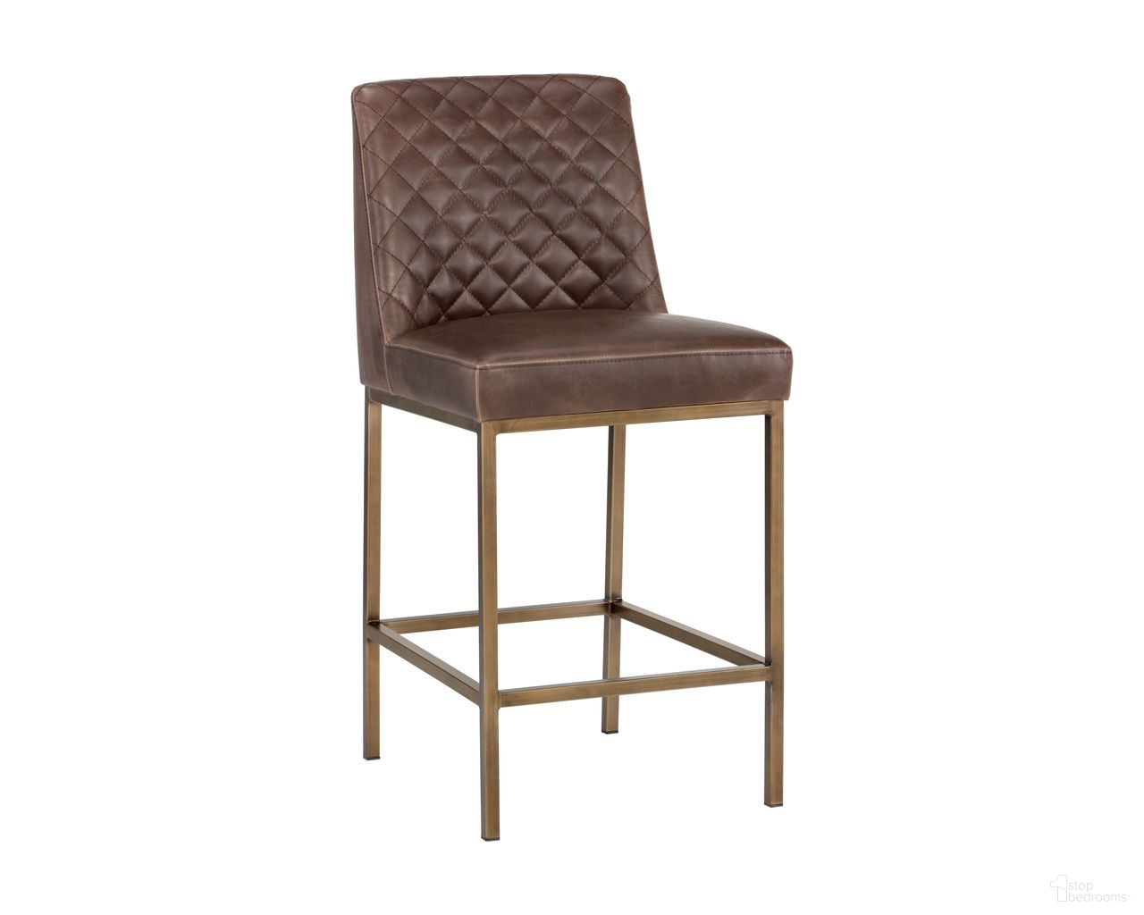 Leighland Counter Stool In Havana Dark Brown